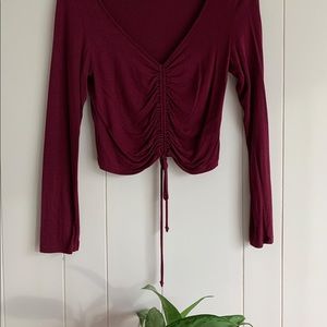 Maroon v-neck going out top